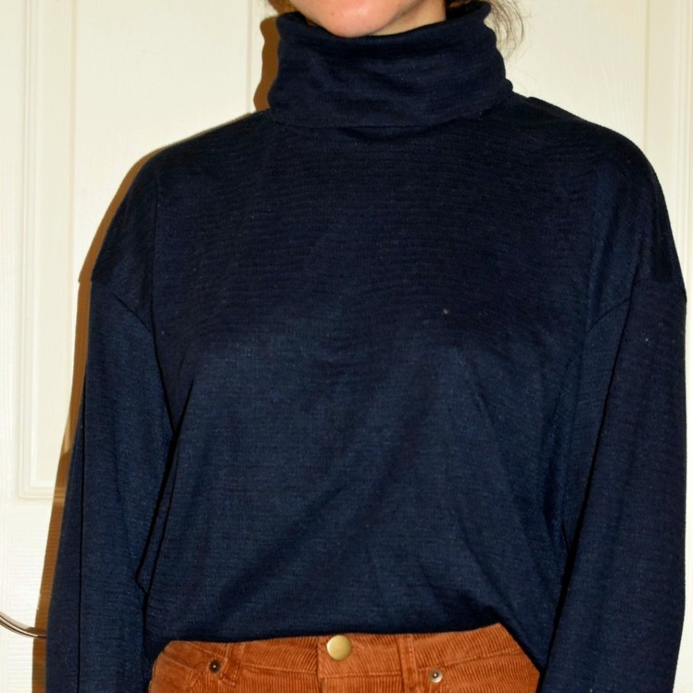 Navy Turtleneck- lightweight